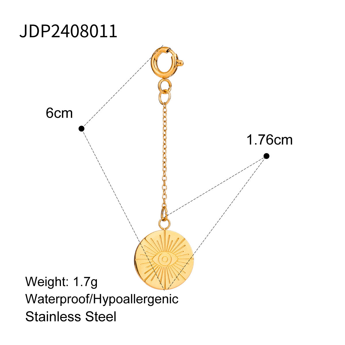 Damen Anhänger mit detailliertem Auge-Design aus hypoallergenem Edelstahl Shop Nory