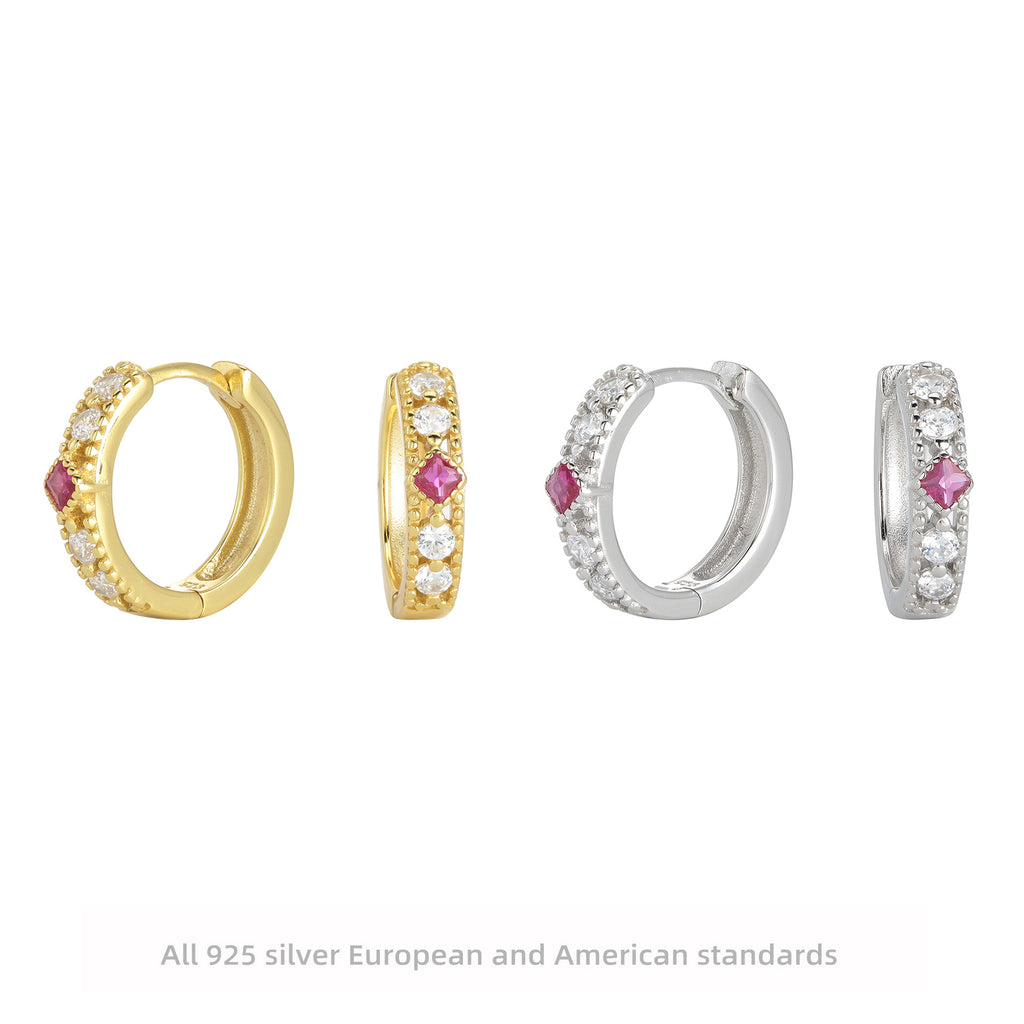 Damen Creolen mit luxuriösem Zirkonbesatz und edlem 925 Sterling Silber Shop Nory