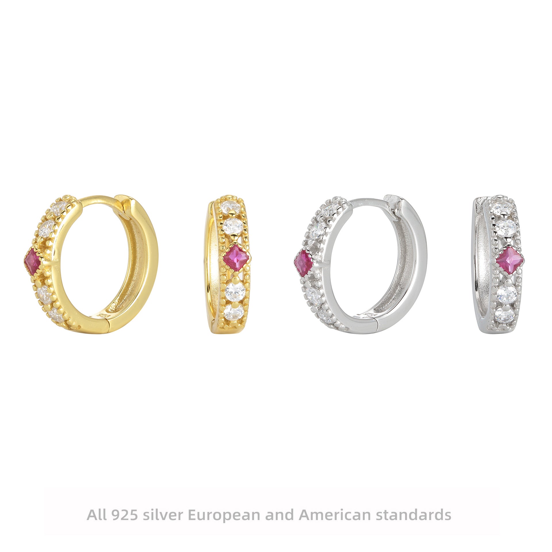 Damen Creolen mit luxuriösem Zirkonbesatz und edlem 925 Sterling Silber Shop Nory