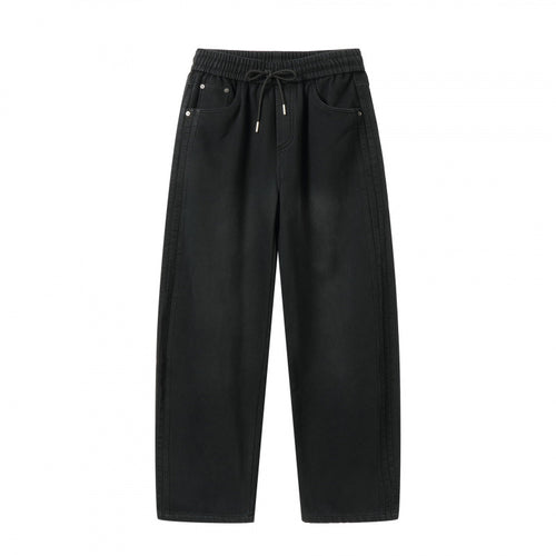 Unisex Weite Denim-Hose mit elastischem Bund, Tunnelzug und fünf Taschen Shop Nory