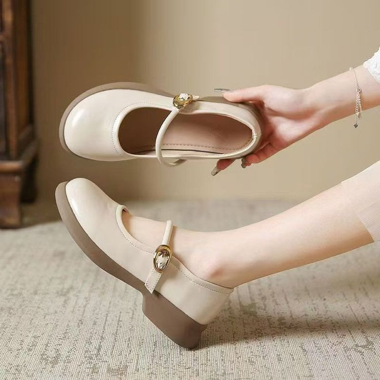 Damen Mary Jane Ballerinas mit elegantem Riemen und bequemem Fußbett