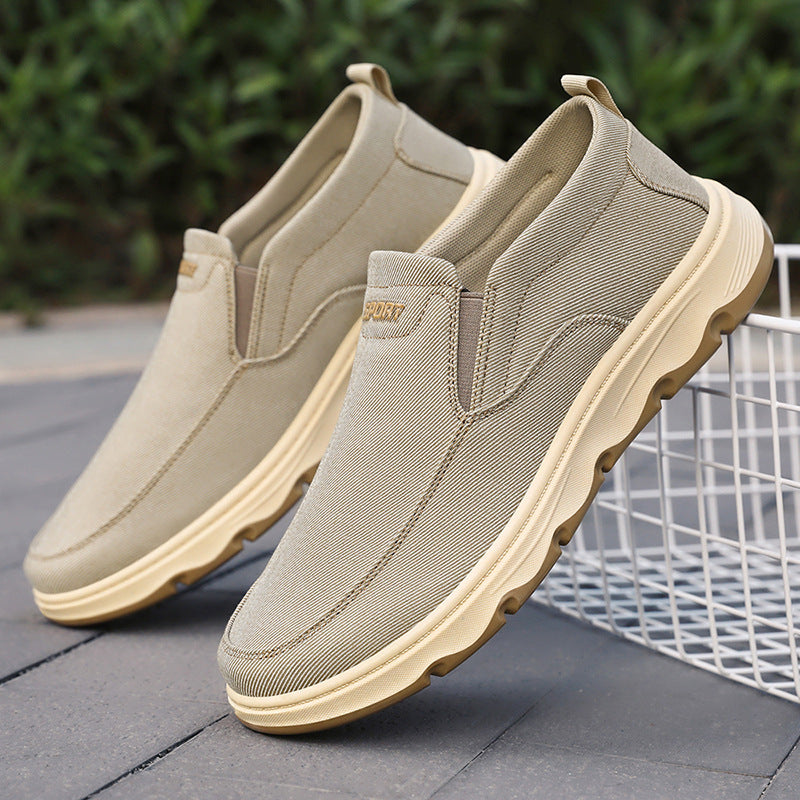 Herren nan leichter atmungsaktiver Canvas-Slip-On Freizeitschuh mit elastischem Einstieg und stoßdämpfender Leichtlaufsohle Shop Nory