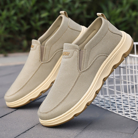 Herren nan leichter atmungsaktiver Canvas-Slip-On Freizeitschuh mit elastischem Einstieg und stoßdämpfender Leichtlaufsohle Shop Nory
