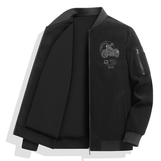 Herren Modische Bomberjacke mit stylischem Motorrad-Design Shop Nory