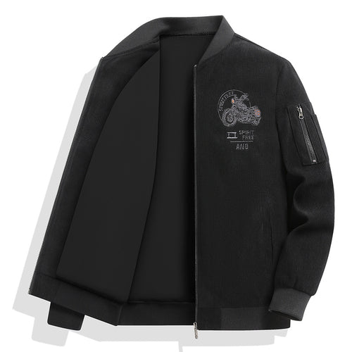Herren Modische Bomberjacke mit stylischem Motorrad-Design Shop Nory