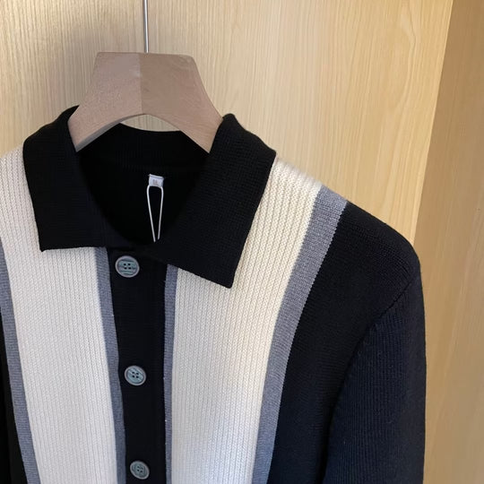 Herren Modische Strickjacke mit Farbblock-Design Shop Nory