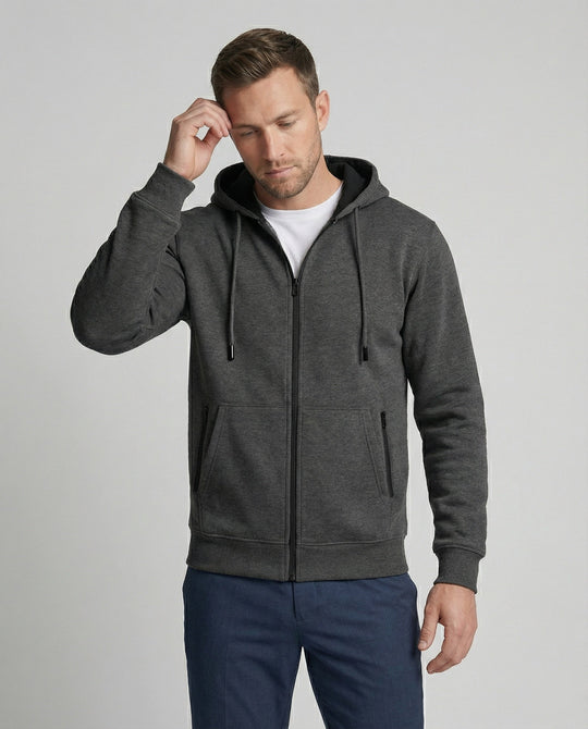 Kapuzenjacke Herren sportlich mit Reißverschluss und Taschen