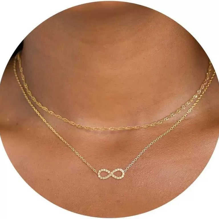 Damen Halskette mit unendlichem Symbol und zartem Kettendesign Shop Nory