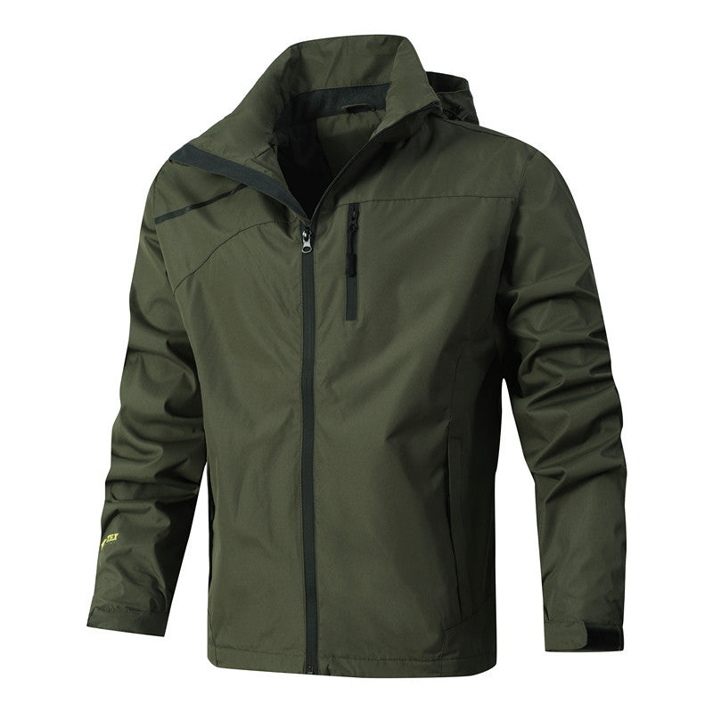 Herren Atmungsaktive wasserdichte Softshelljacke mit nahtversiegelter Membran und verstaubarer Kapuze Shop Nory