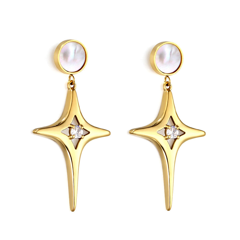 Damen Hängende Ohrstecker mit funkelndem Kristall und eleganter Goldverzierung Shop Nory