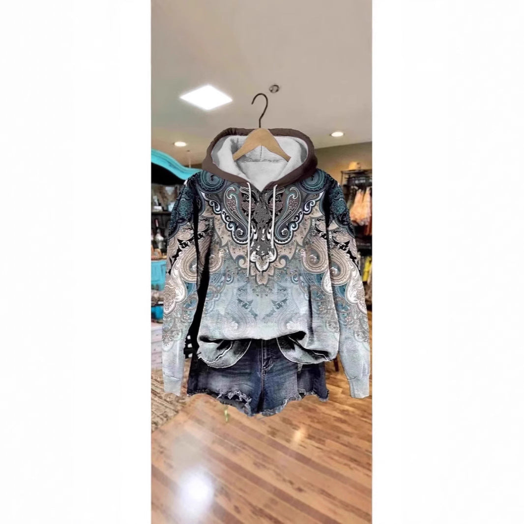 Damen Kapuzenpullover mit kunstvollem Design und bequemer Passform Shopnory