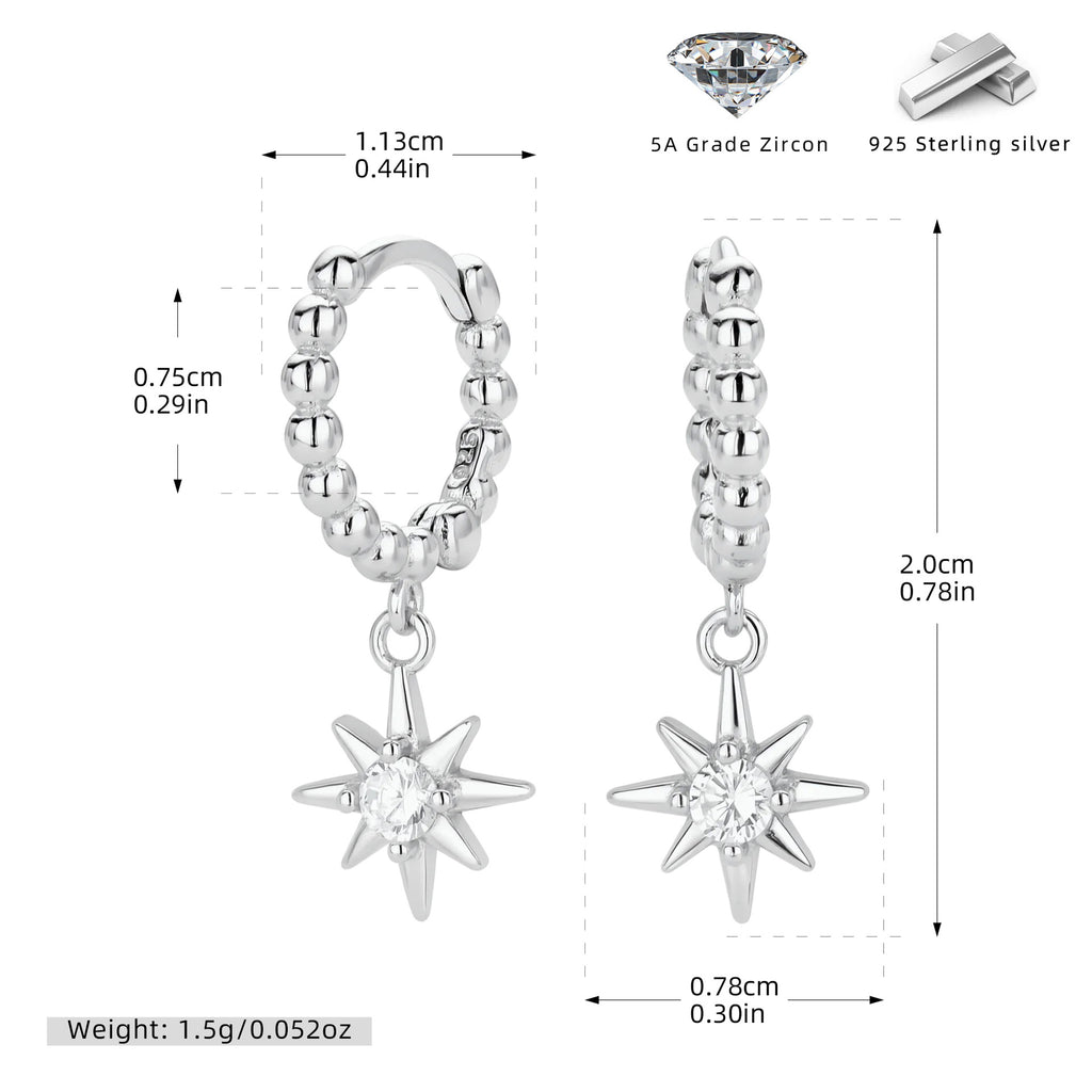 Damen Ohrhänger aus 925er Sterlingsilber mit funkelndem Zirkonanhänger Shop Nory