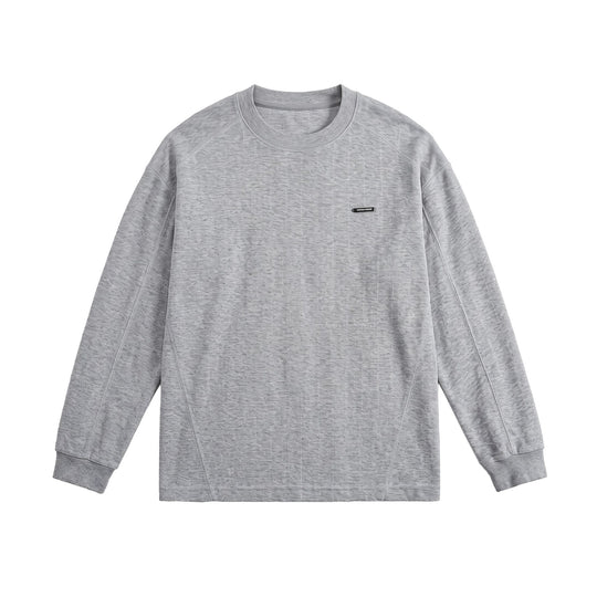 Unisex Gerippter Oversize-Pullover mit Raglanärmeln und Metalllogo Shop Nory