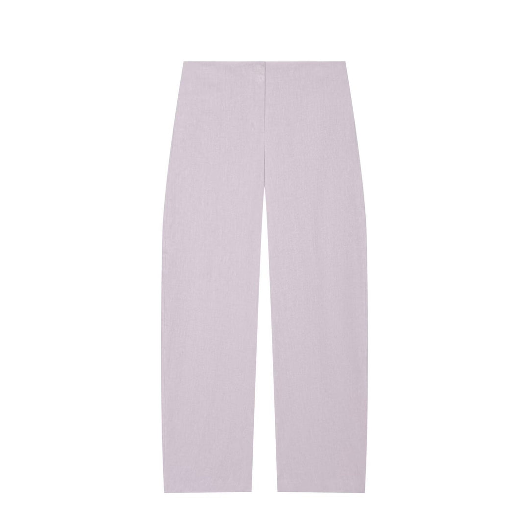 Damen Weite Leinenhose mit hoher Taille und geradem Bein Shop Nory