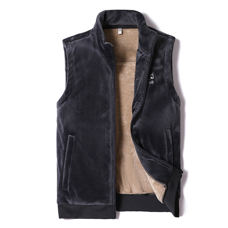 Herren Ärmellose Thermo-Fleeceweste mit Sherpa-Innenfutter und Stehkragen Shop Nory