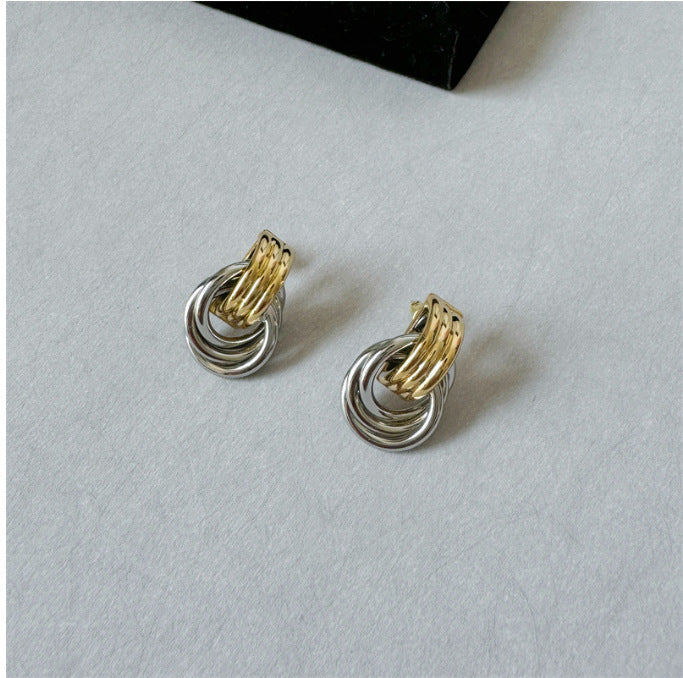 Damen Ohrstecker mit modernem Doppelring-Design Shop Nory