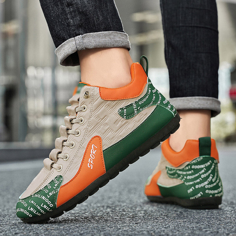 Herren Moderne leichte Schnür-Sneaker mit gepolstertem Kragen und kontrastierenden Overlays Shop Nory