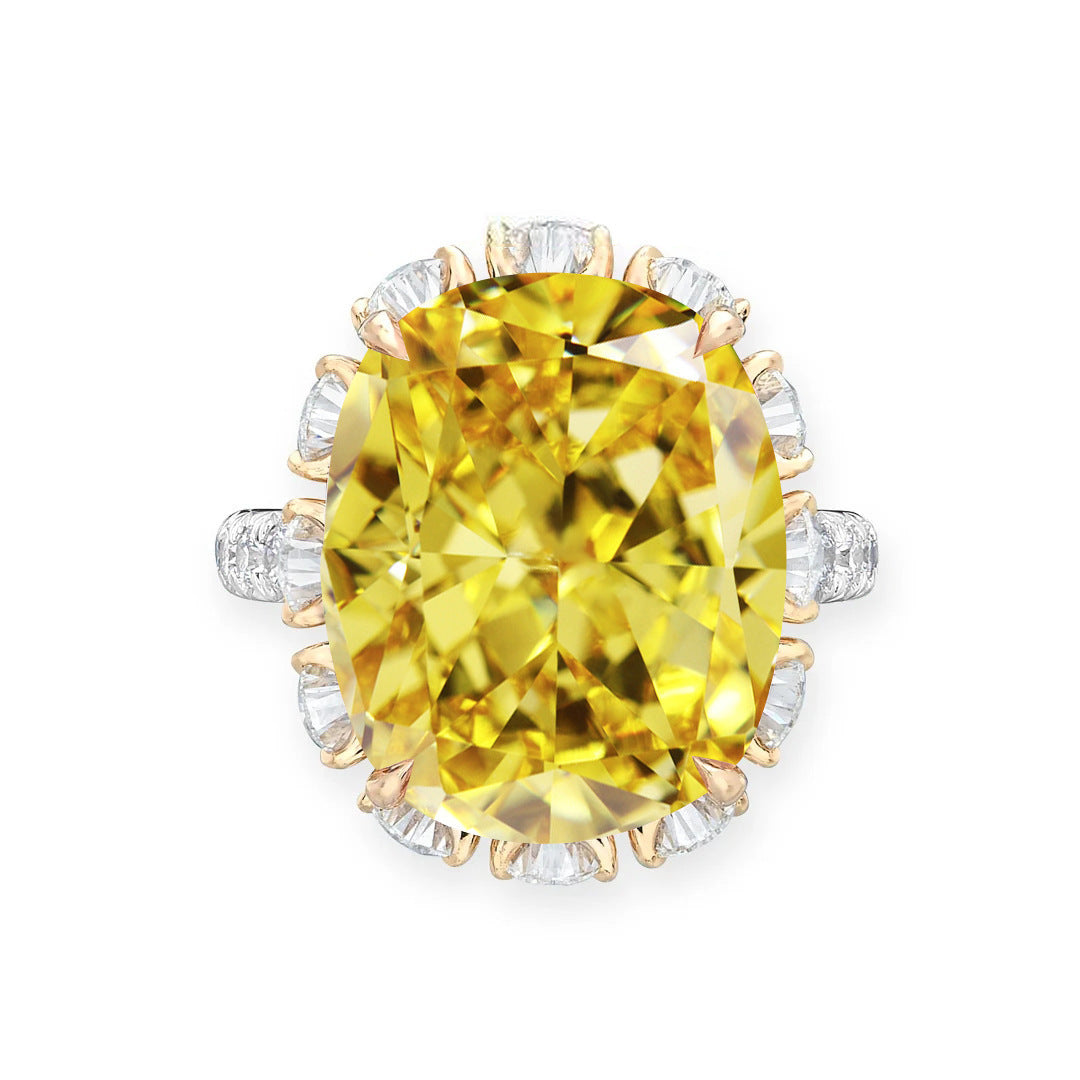 Damen Luxus-Ring mit extravagantem ovalen Edelstein und kunstvollen Zirkonia-Verzierungen Shop Nory