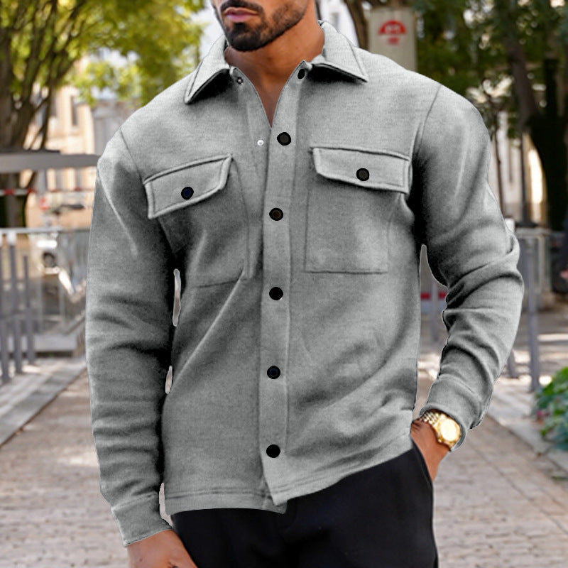 Herren lässige Hemdjacke mit praktischen Brusttaschen und strukturiertem Design