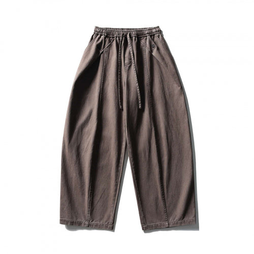 Unisex Weite Ballonhose aus Baumwollmix mit Tunnelzugbund und dekorativen Abnähern Shop Nory