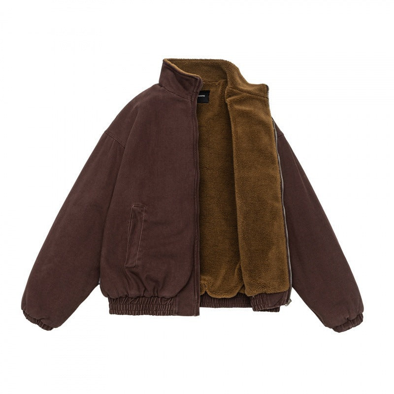 Unisex Wattierte Bomberjacke mit Teddyfutter Shop Nory
