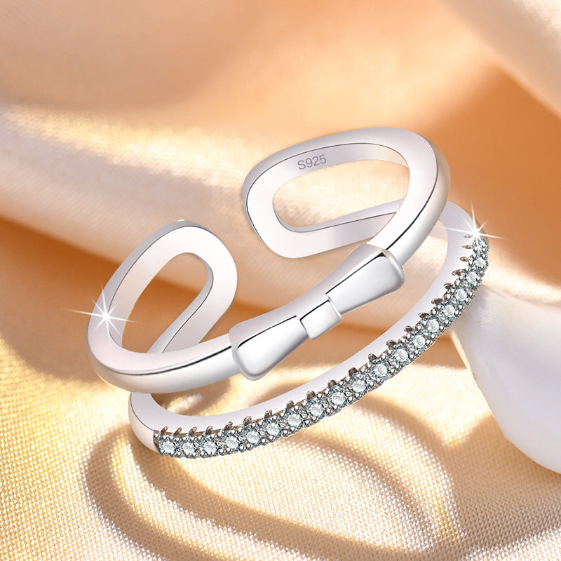 Damen Zarter und eleganter Verlobungsring mit funkelndem Zirkonia-Besatz Shop Nory