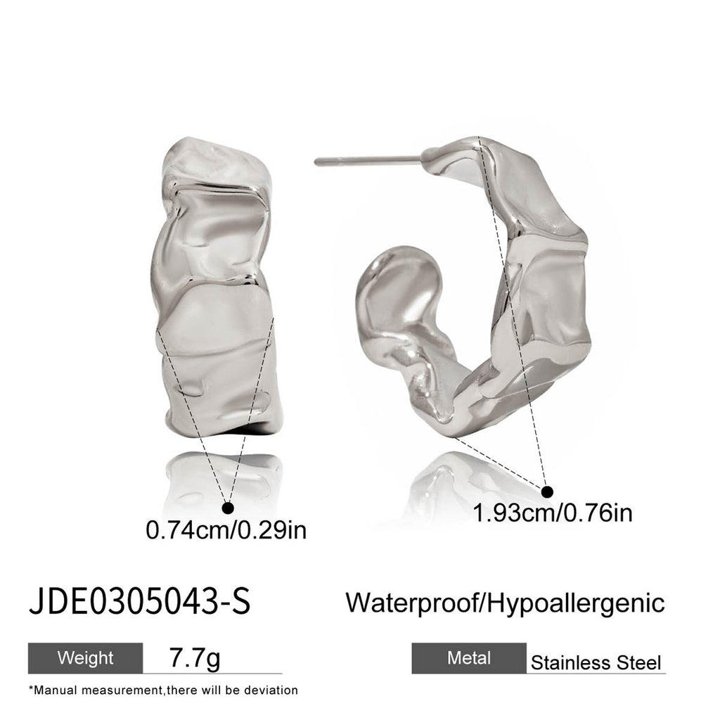 Damen Creolen mit modernem, gewelltem Design aus hypoallergenem Edelstahl Shop Nory