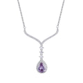 Damen elegante Halskette mit funkelndem Amethyst-Anhänger Shop Nory