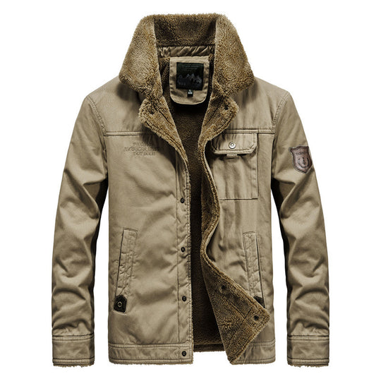 Herren robuster Canvas-Fieldblouson mit wärmender Sherpa-Innenlage und Hemdkragen Shop Nory