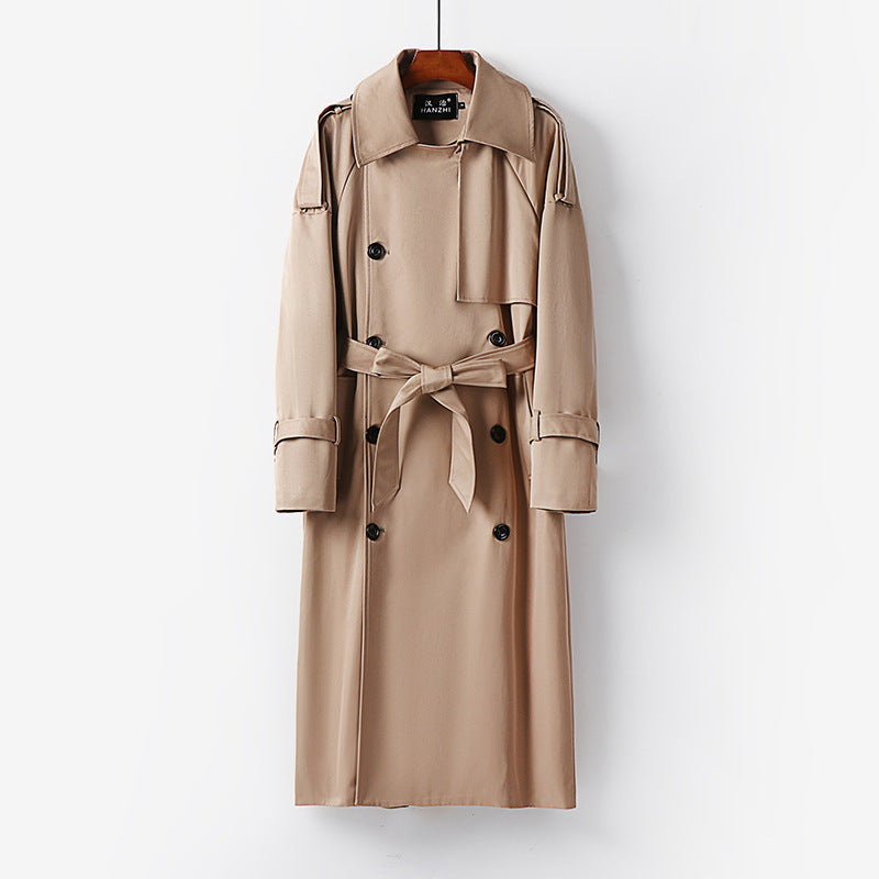 Herren Langer Doppelreihiger Trenchcoat mit Taillengürtel, Epauletten und klassischem Schalkragen Shop Nory