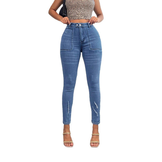 Damen Taillenbetonte Superstretch-Skinny-Jeans mit aufgesetzten Vorderpaspeltaschen Shop Nory