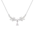 Damen filigrane Halskette mit botanischem Design und funkelnden Zirkonia Shop Nory