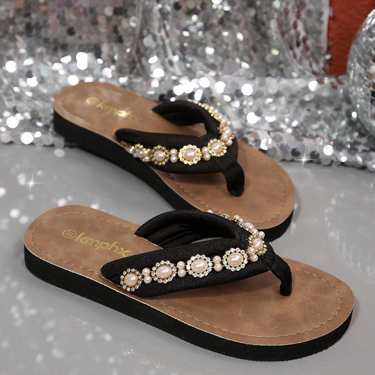 Damen Flip-Flop Sandalen mit dekorativem Schleifen-Design
