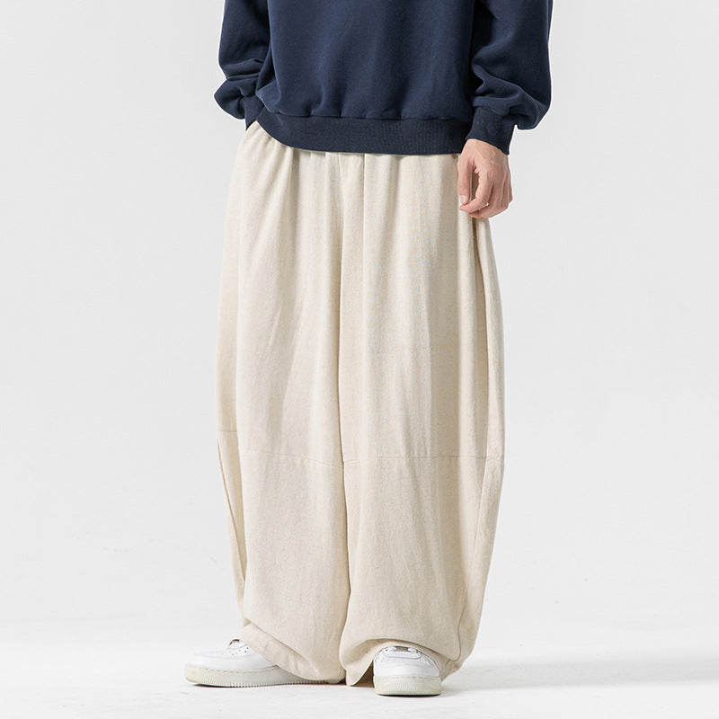 Herren Extraweit geschnittene Ballon-Loungehose mit elastischem Bund, tiefem Schritt und soften Baumwollmix Shop Nory