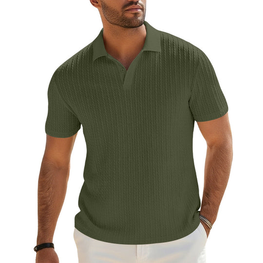 Herren Feinstrick-Polo mit strukturiertem Zopfmuster und weichem Baumwollmix Shop Nory