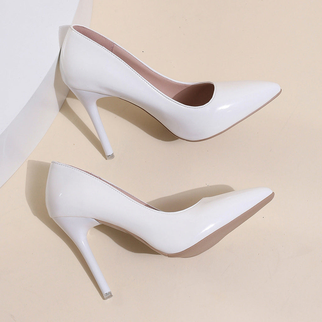 Damen stilvolle High Heels mit glänzendem Obermaterial und elegantem Schnitt