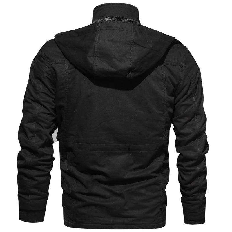Herren winddichte Multifunktions‑Fieldjacke aus Canvas mit wärmender Teddyplüsch‑Innenlage und verstellbarem Kordzug Shop Nory