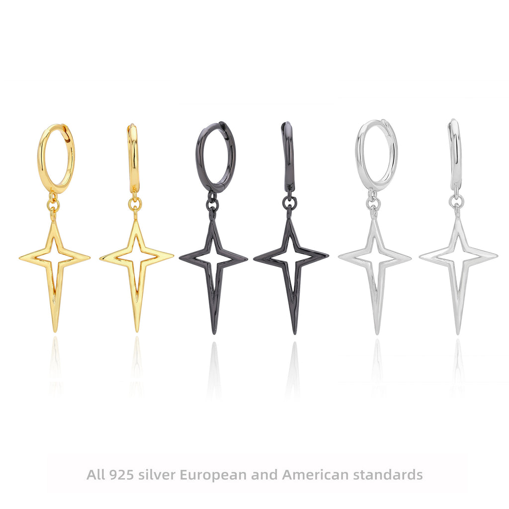 Damen Ohrringe mit modernem Sternendesign aus 925 Sterling Silber Shop Nory