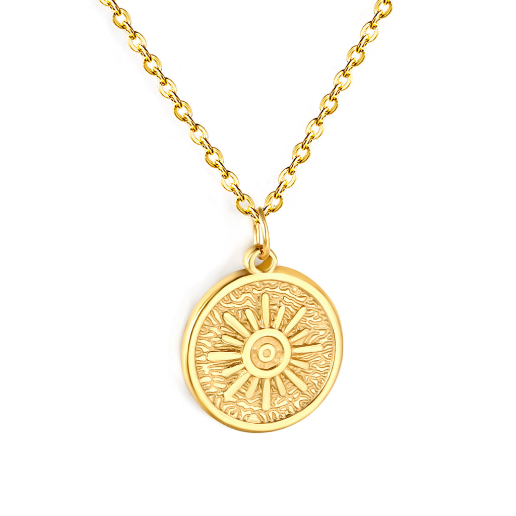 Damen Halskette mit kunstvollem Sonnenanhänger aus hochwertigem Edelstahl Shop Nory