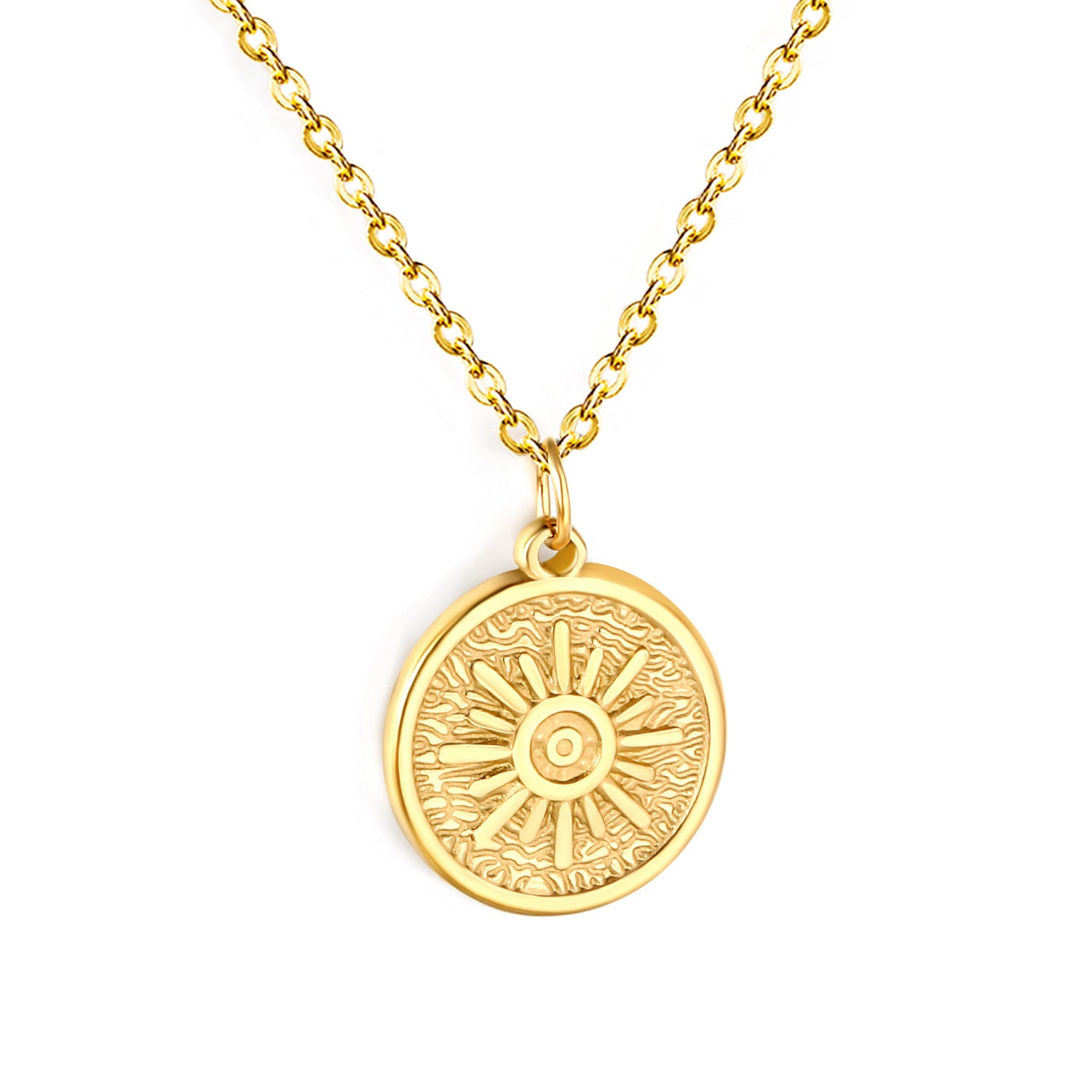 Damen Halskette mit kunstvollem Sonnenanhänger aus hochwertigem Edelstahl Shop Nory