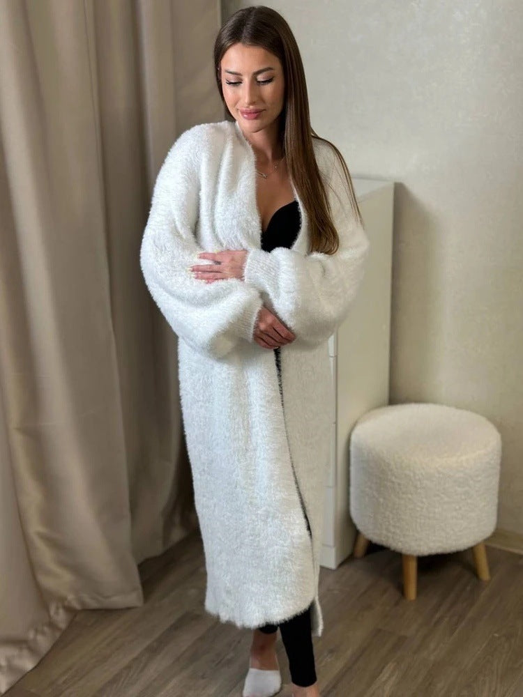Damen Flauschiger Strickmantel Shop Nory