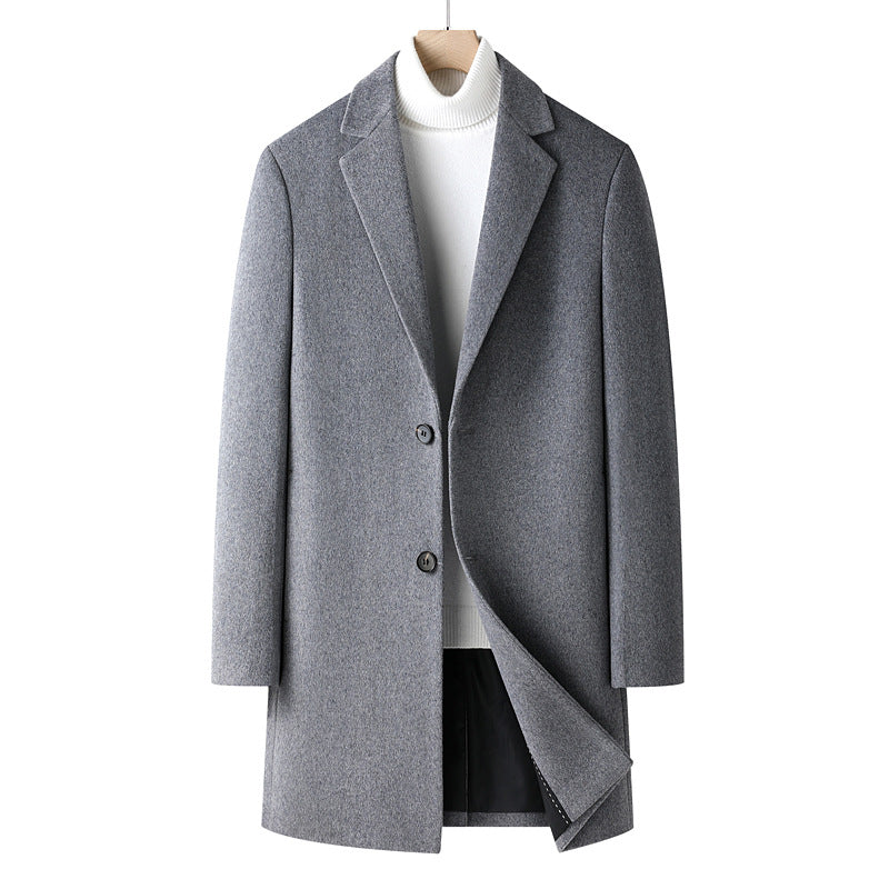 Herren Einreihiger Wollmix-Übermantel mit schmalem Revers und schlanker Passform Shop Nory
