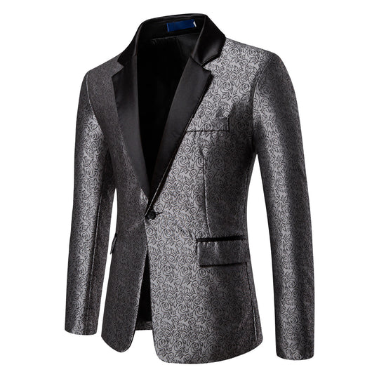 Herren Zweiteiliges Smoking-Set mit gemustertem Sakko und Satinrevers Shop Nory