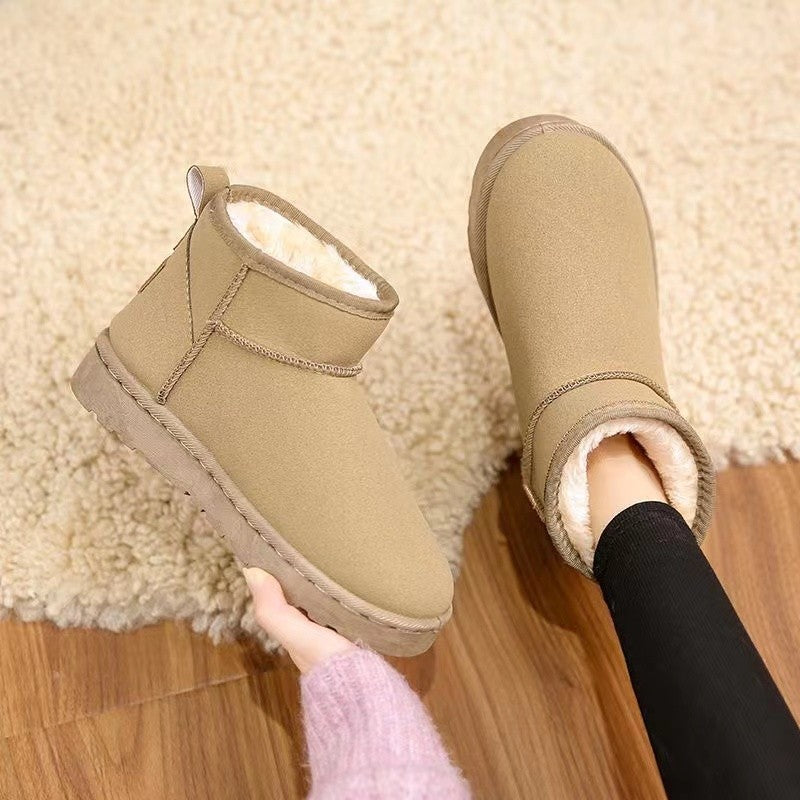 Damen Gefütterte Kurz-AnklShop Noryoots aus Veloursimitat mit Teddyfutter und dämpfender Plateau-Sohle Shop Nory