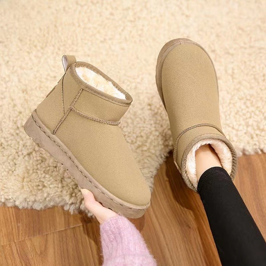 Damen Gefütterte Kurz-AnklShop Noryoots aus Veloursimitat mit Teddyfutter und dämpfender Plateau-Sohle Shop Nory