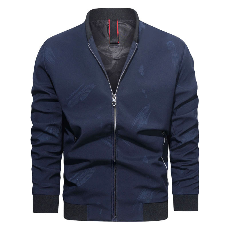 Herren Slim‑Fit Bomberjacke im urbanen Minimalstil mit durchgehendem Reißverschluss und gerippten Bündchen Shop Nory
