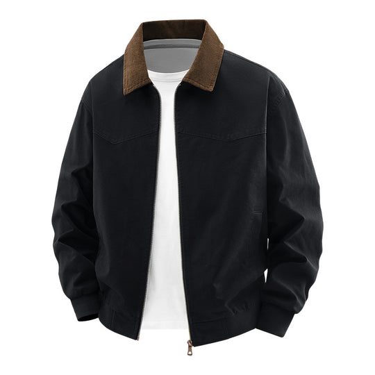 Herren Stilvolle Bomberjacke mit Cordkragen Shop Nory