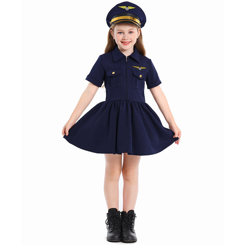 Mädchen Pilotinnenkleid mit schickem Schnitt und detailreichem Zubehör Shop Nory