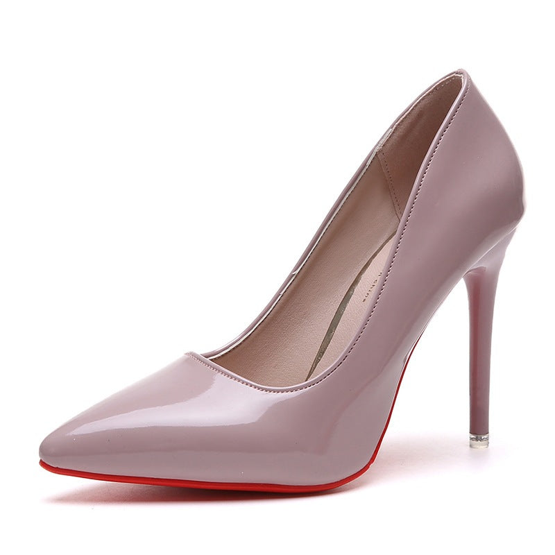 Damen elegante High Heels mit spitzem Schuhprofil und glänzender Oberfläche Shopnory