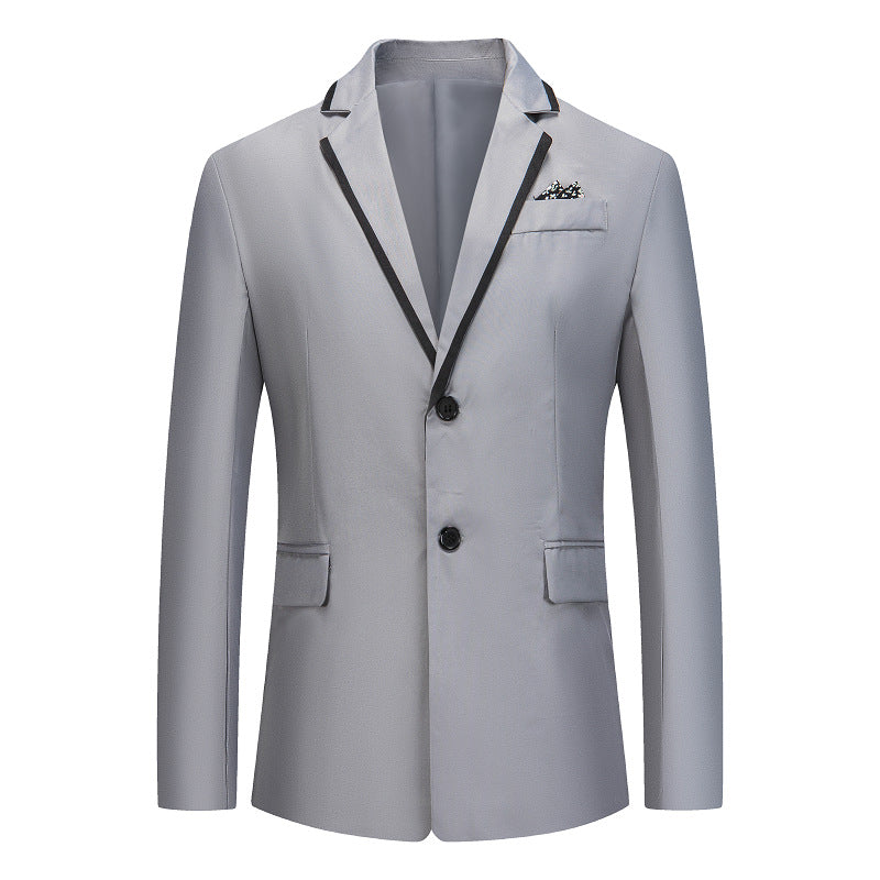 Herren eleganter smoking blazer mit kontrastierenden Details und praktischen Taschen